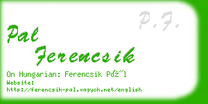 pal ferencsik business card